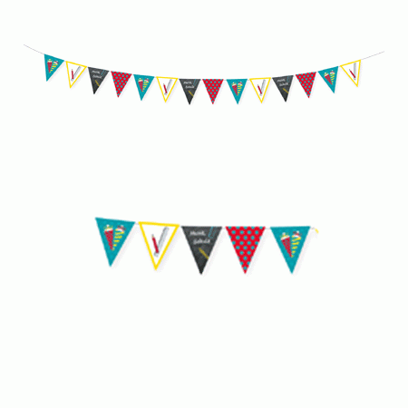 Schulanfang Wimpelkette (€1,10/Meter) Schulanfang Wimpelkette (€1,10/Meter)
